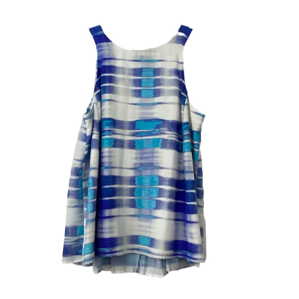 CALVIN Klein sleeveless blouse with ribbon style straps and pleated back lined